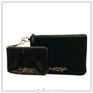Kendall & Kylie 2 Pc. Elegant Black Cosmetic Pouch & Coin Purse Duo Set